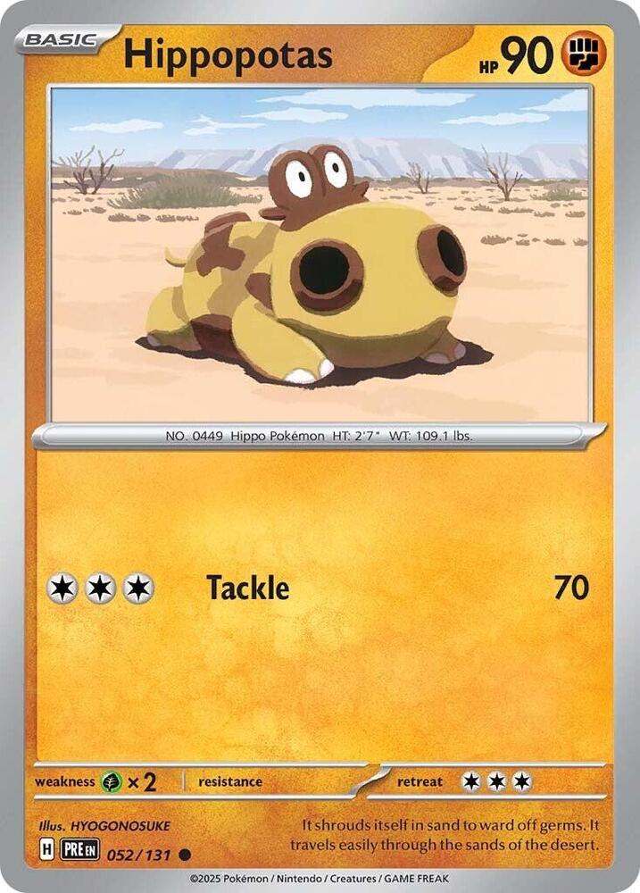 Pokemon Hippopotas 52/131 Prismatic Evolutions