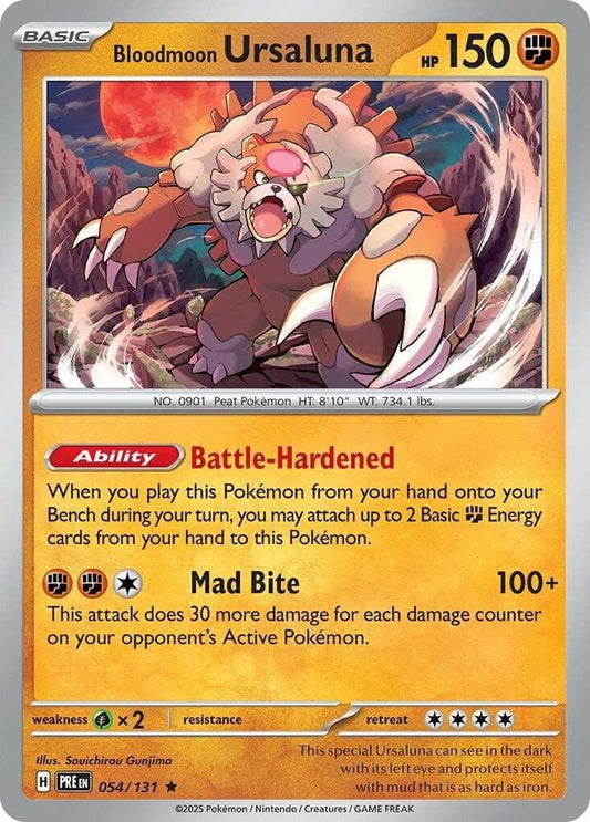 Pokemon Bloodmoon Ursaluna 54/131 Prismatic Evolutions