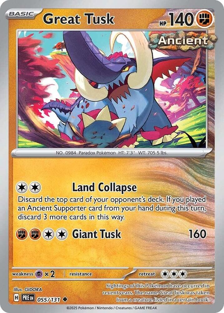 Pokemon Great Tusk 55/131 Prismatic Evolutions