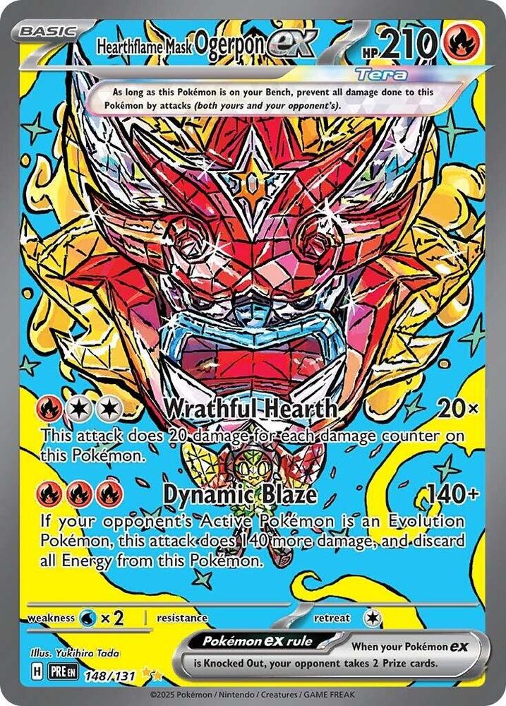 Pokemon Hearthflame Mask Ogerpon ex 148/131 Prismatic Evolutions