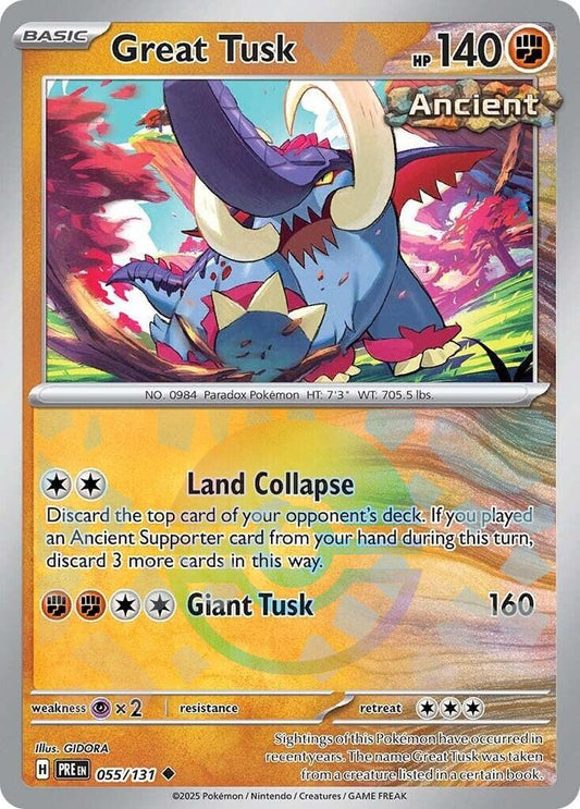 Pokemon Great Tusk (Poké Ball) 55/131 Prismatic Evolutions