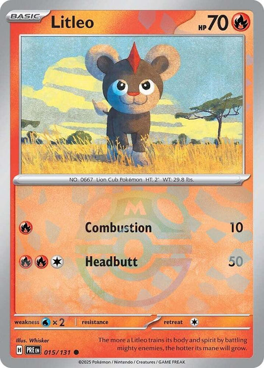 Pokemon Litleo (Master Ball) 15/131 Prismatic Evolutions