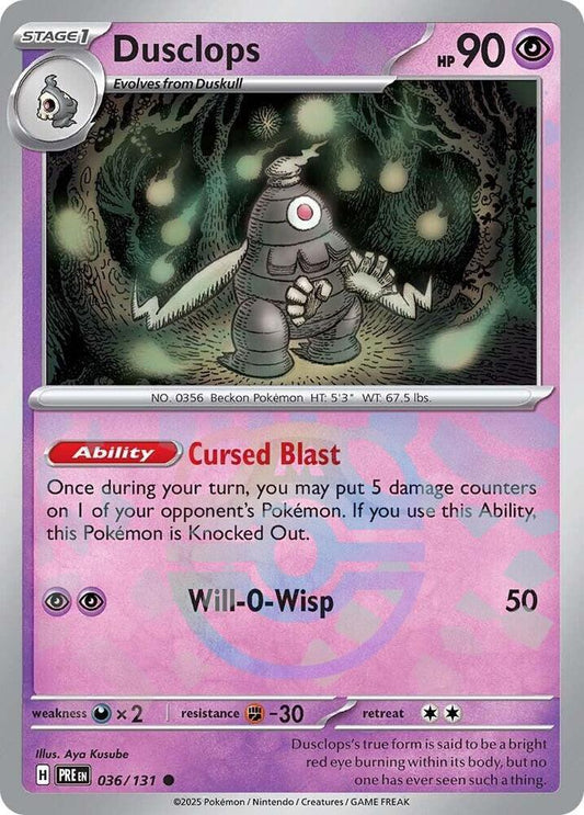 Pokemon Dusclops (Master Ball) 36/131 Prismatic Evolutions