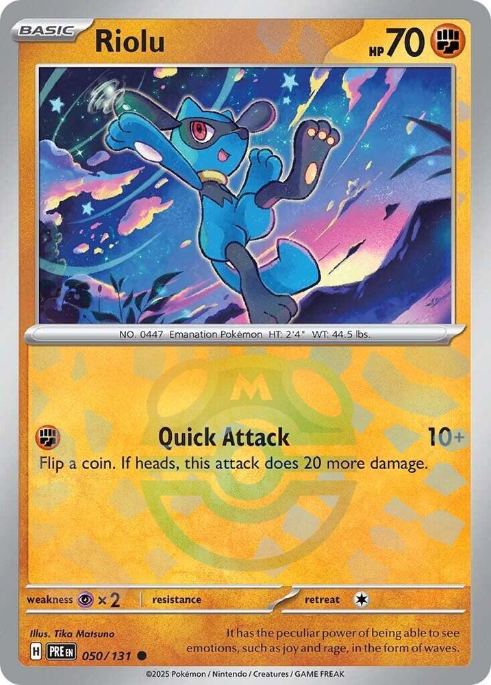Pokemon Riolu (Master Ball) 50/131 Prismatic Evolutions