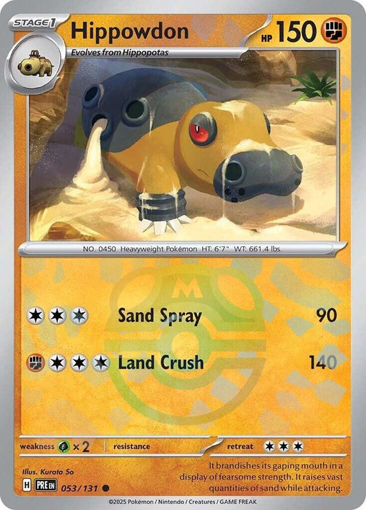 Pokemon Hippowdon (Master Ball) 53/131 Prismatic Evolutions