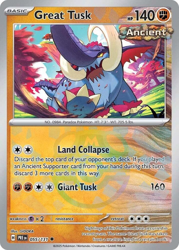 Pokemon Great Tusk (Master Ball) 55/131 Prismatic Evolutions