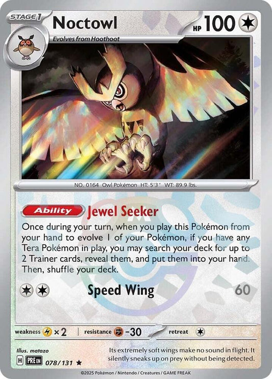 Pokemon Noctowl (Master Ball) 78/131 Prismatic Evolutions