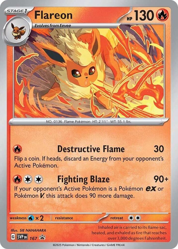 Pokemon Flareon 167 SVP Black Star Promos