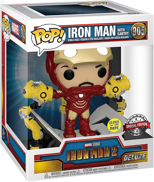 Funko Pop! Movies Marvel Iron Man 2 Iron Man With Gantry #905 PX Exclusive Glow In The Dark