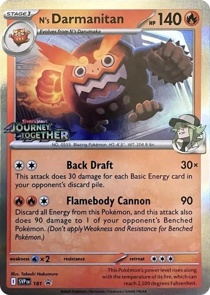 Pokemon N's Darmanitan 181 SVP Black Star Promos