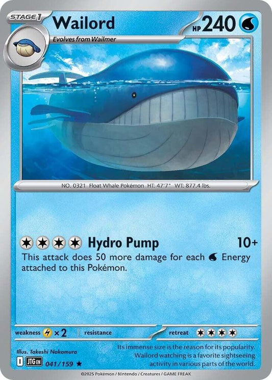 Pokemon Wailord 41/159 Journey Together