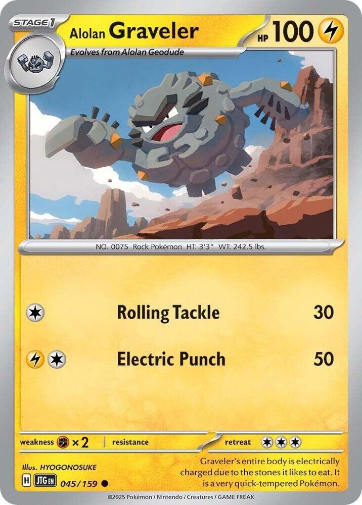 Pokemon Alolan Graveler 45/159 Journey Together