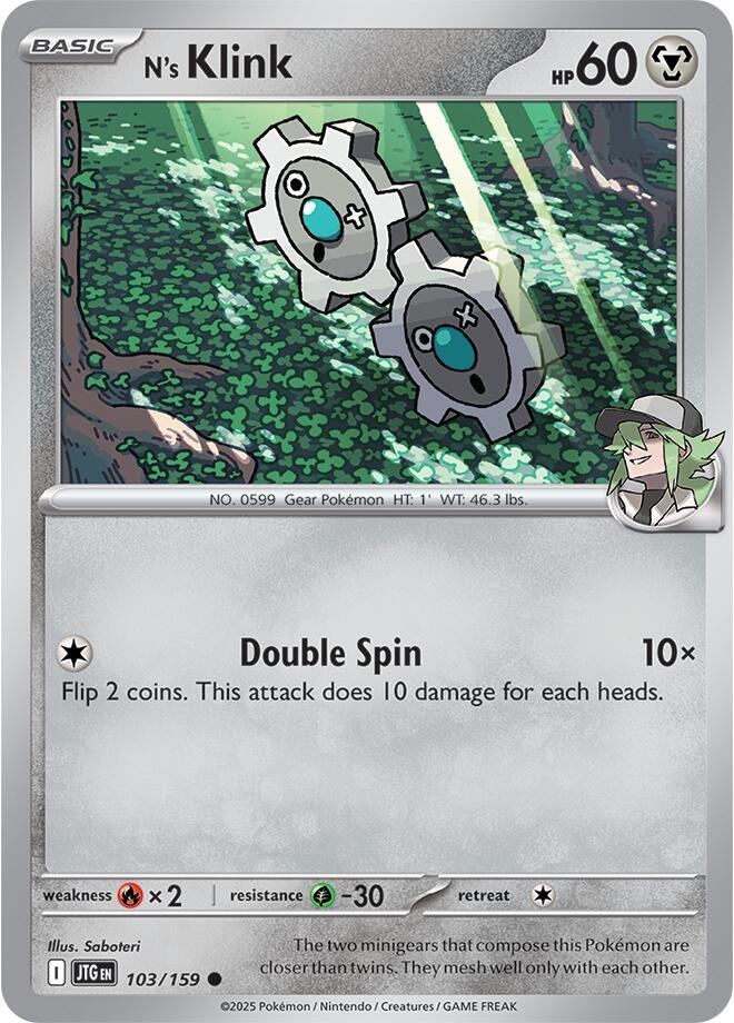 Pokemon N's Klink 103/159 Journey Together