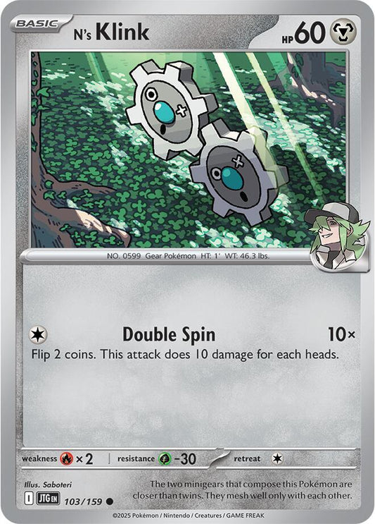 Pokemon N's Klink 103/159 Journey Together