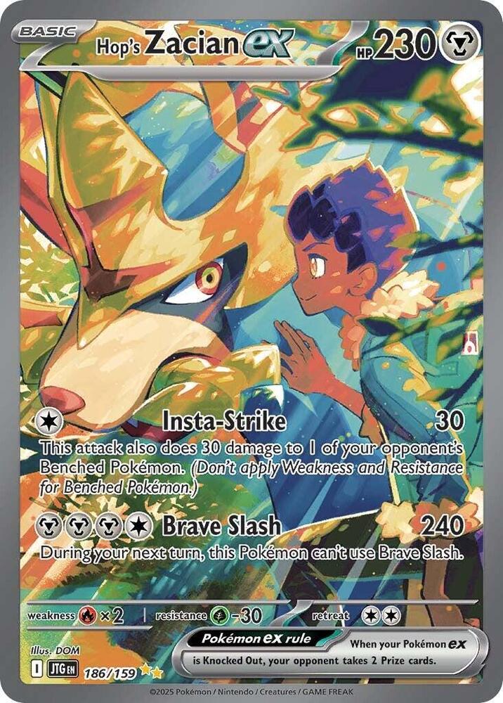 Pokemon Hop's Zacian ex 186/159 Journey Together