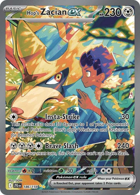Pokemon Hop's Zacian ex 186/159 Journey Together
