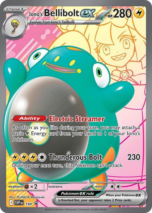 Pokemon Iono's Bellibolt ex 194 SVP Black Star Promos