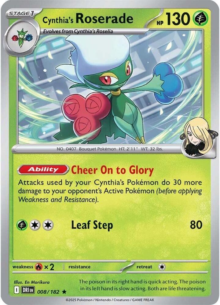 Pokemon Cynthia's Roserade 8/182 Destined Rivals