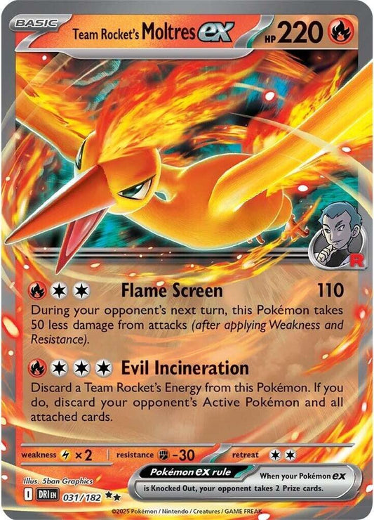 Pokemon Team Rocket's Moltres ex 31/182 Destined Rivals