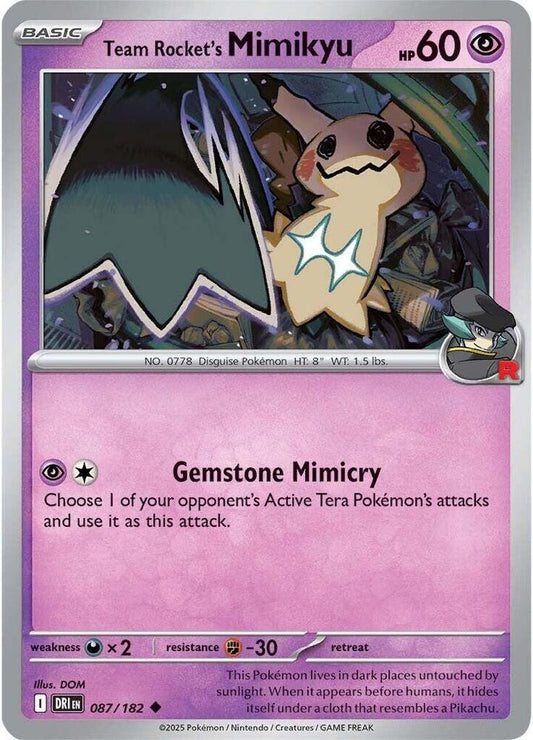 Pokemon Team Rocket's Mimikyu 87/182 Destined Rivals