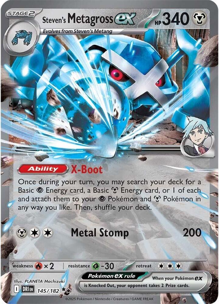 Pokemon Steven's Metagross ex 145/182 Destined Rivals