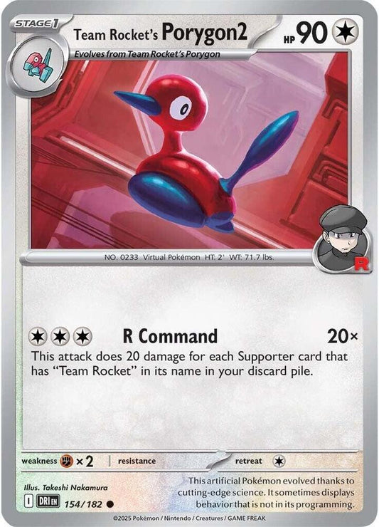 Pokemon Team Rocket's Porygon2 154/182 Destined Rivals