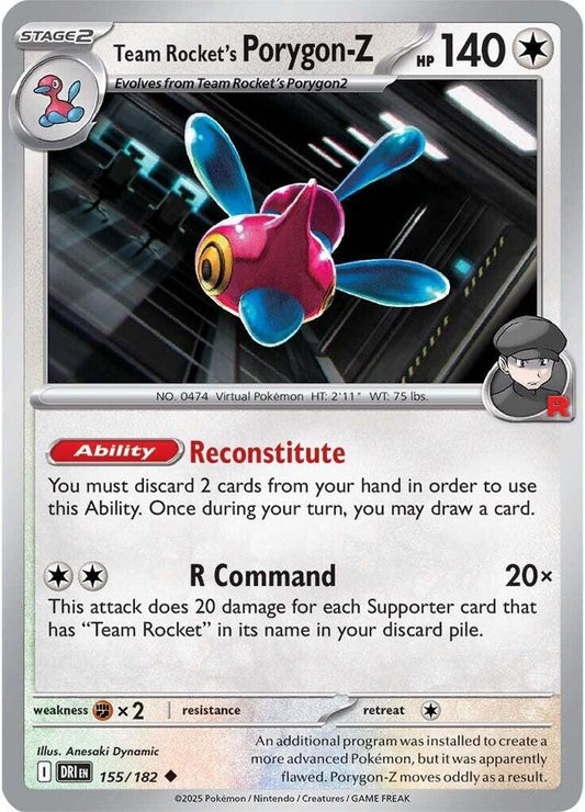 Pokemon Team Rocket's Porygon-Z 155/182 Destined Rivals