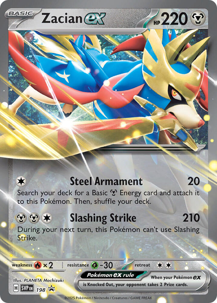 Pokemon Zacian ex 198 SVP Black Star Promos