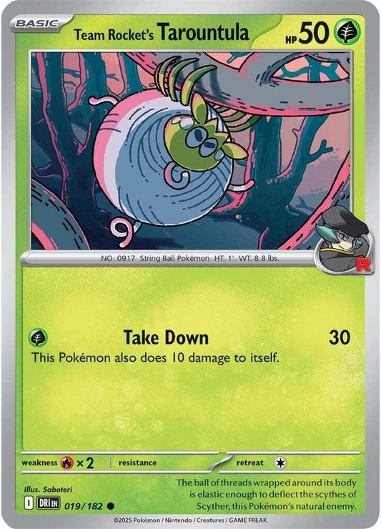 Pokemon Team Rocket's Tarountula 19/182 Destined Rivals