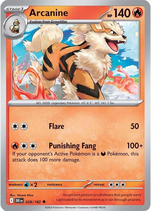 Pokemon Arcanine 28/182 Destined Rivals