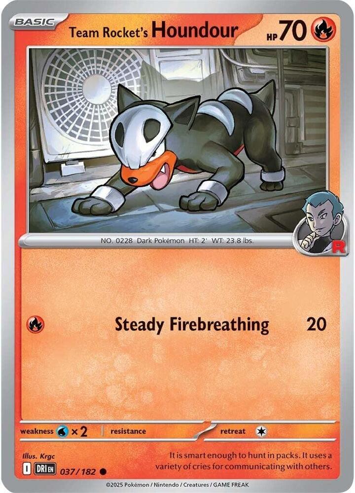 Pokemon Team Rocket's Houndour 37/182 Destined Rivals