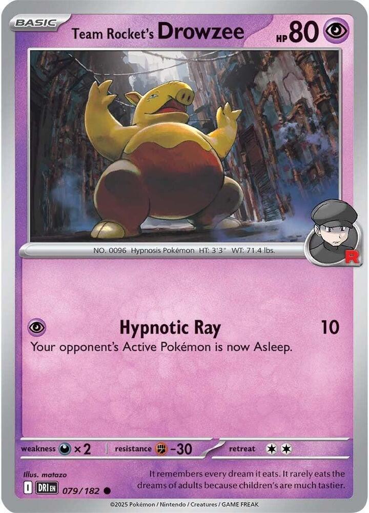 Pokemon Team Rocket's Drowzee 79/182 Destined Rivals