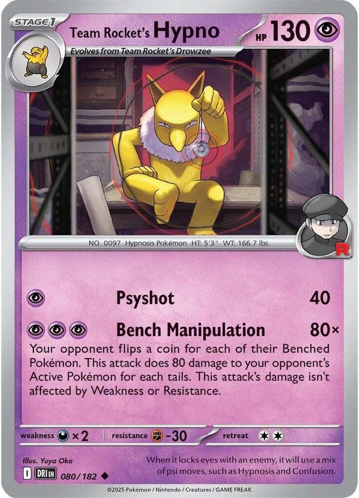 Pokemon Team Rocket's Hypno 80/182 Destined Rivals