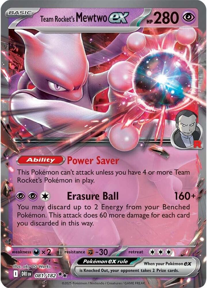 Pokemon Team Rocket's Mewtwo ex 81/182 Destined Rivals