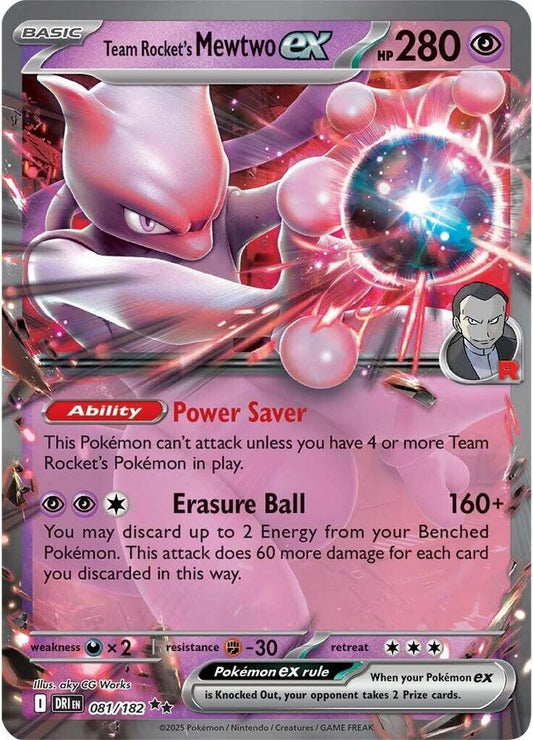 Pokemon Team Rocket's Mewtwo ex 81/182 Destined Rivals