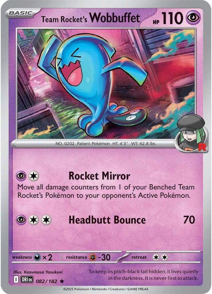 Pokemon Team Rocket's Wobbuffet 82/182 Destined Rivals