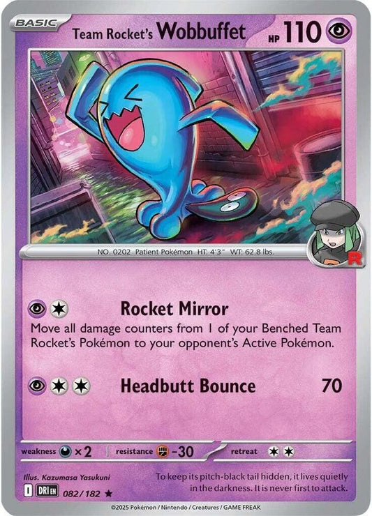 Pokemon Team Rocket's Wobbuffet 82/182 Destined Rivals