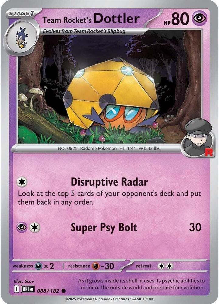 Pokemon Team Rocket's Dottler 88/182 Destined Rivals