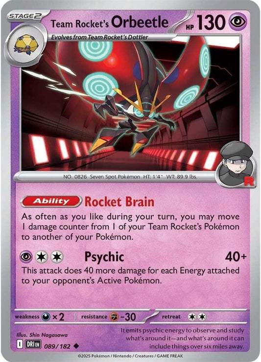 Pokemon Team Rocket's Orbeetle 89/182 Destined Rivals