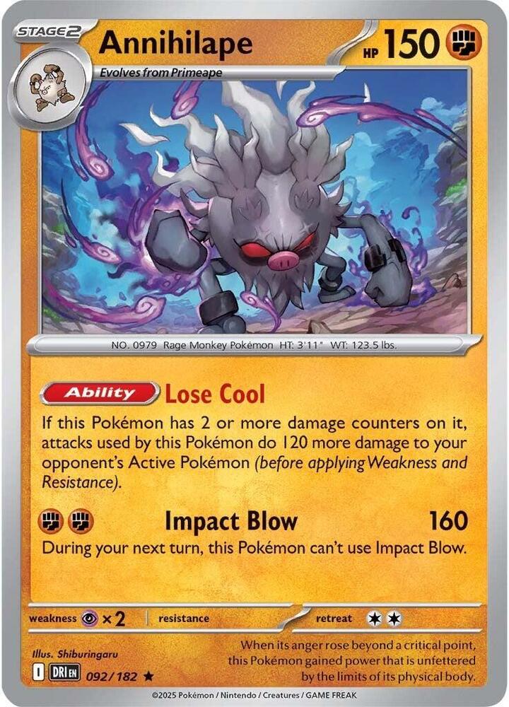 Pokemon Annihilape 92/182 Destined Rivals
