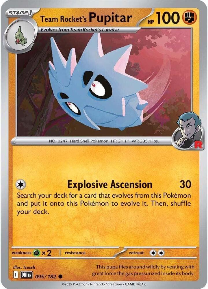 Pokemon Team Rocket's Pupitar 95/182 Destined Rivals