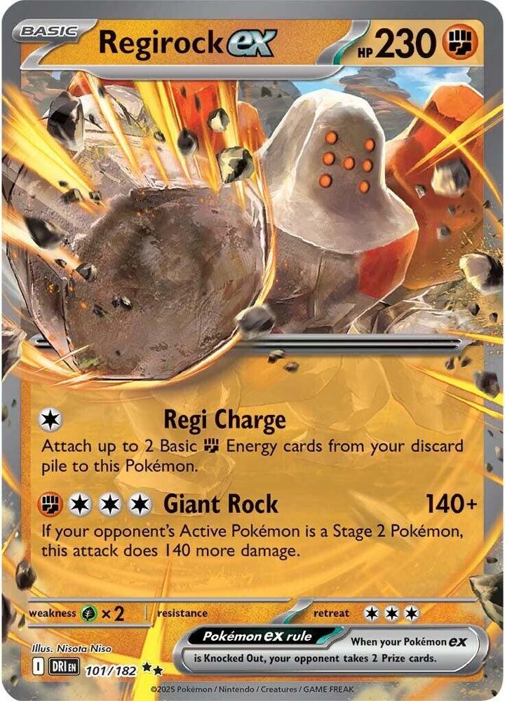 Pokemon Regirock ex 101/182 Destined Rivals