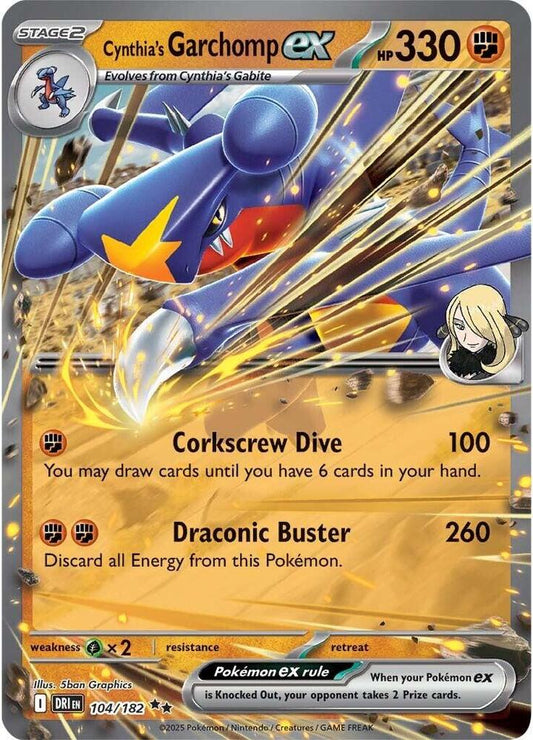 Pokemon Cynthia's Garchomp ex 104/182 Destined Rivals