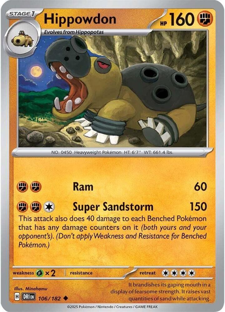 Pokemon Hippowdon 106/182 Destined Rivals