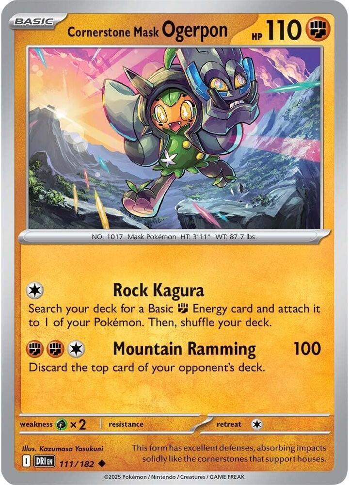Pokemon Cornerstone Mask Ogerpon 111/182 Destined Rivals