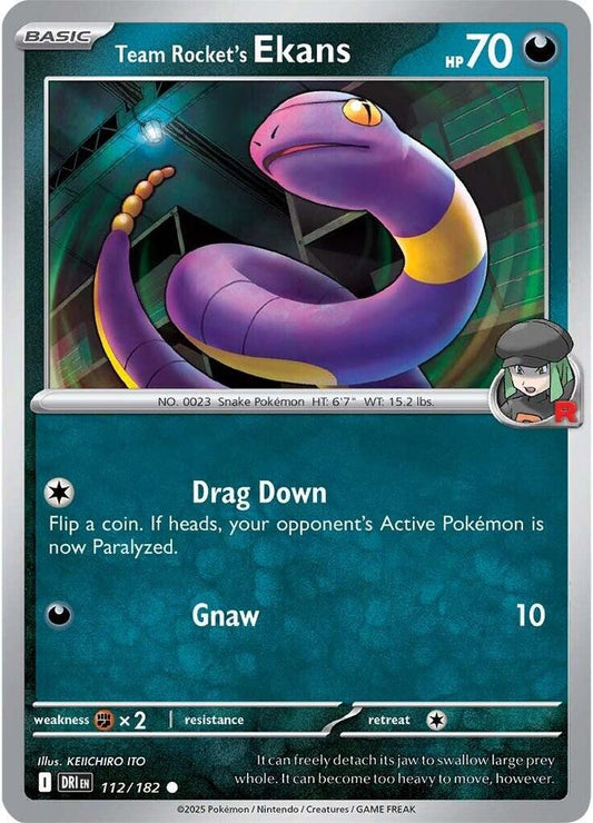 Pokemon Team Rocket's Ekans 112/182 Destined Rivals