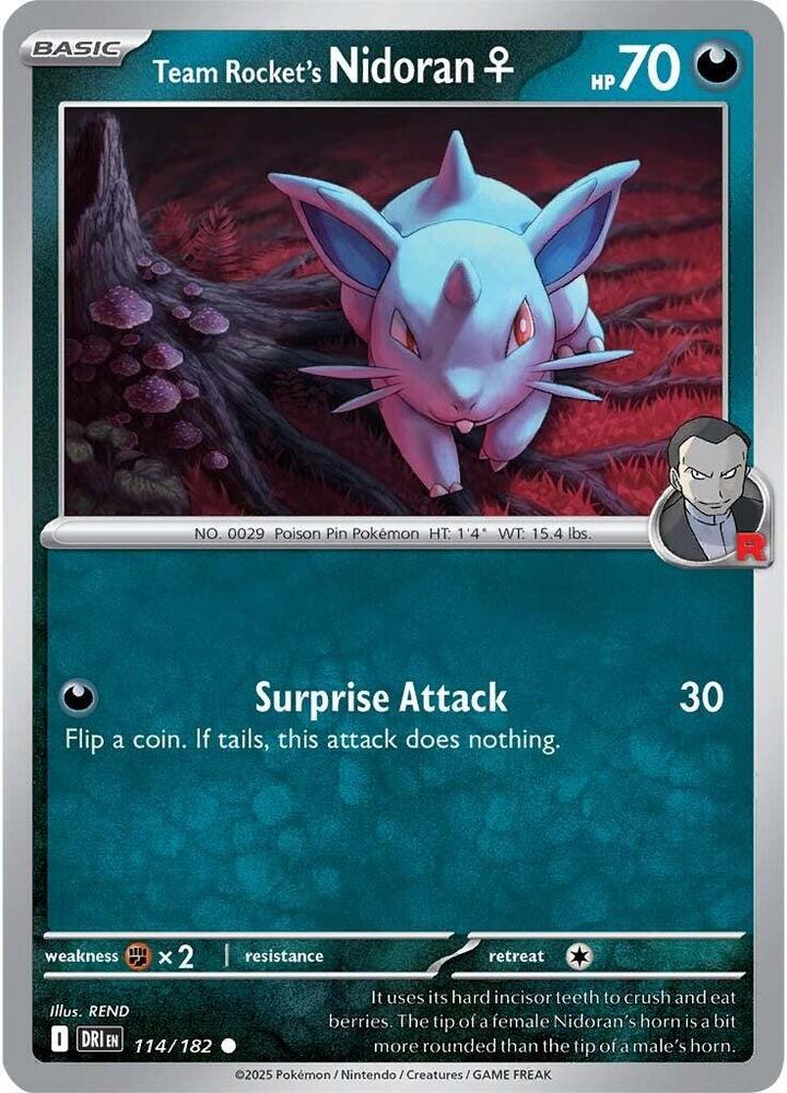 Pokemon Team Rocket's Nidoran F 114/182 Destined Rivals