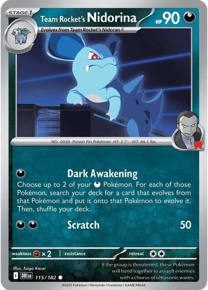 Pokemon Team Rocket's Nidorina 115/182 Destined Rivals
