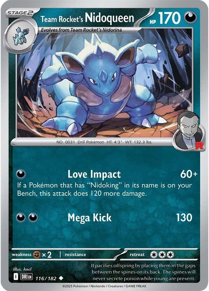 Pokemon Team Rocket's Nidoqueen 116/182 Destined Rivals