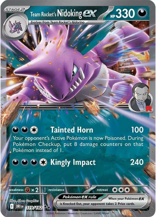 Pokemon Team Rocket's Nidoking ex 119/182 Destined Rivals